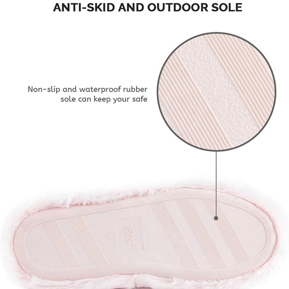 New Fuzzy Faux Fur Open Toe Crisscross House Slippers- Multiple Colors & Sizes - Picture 5 of 14